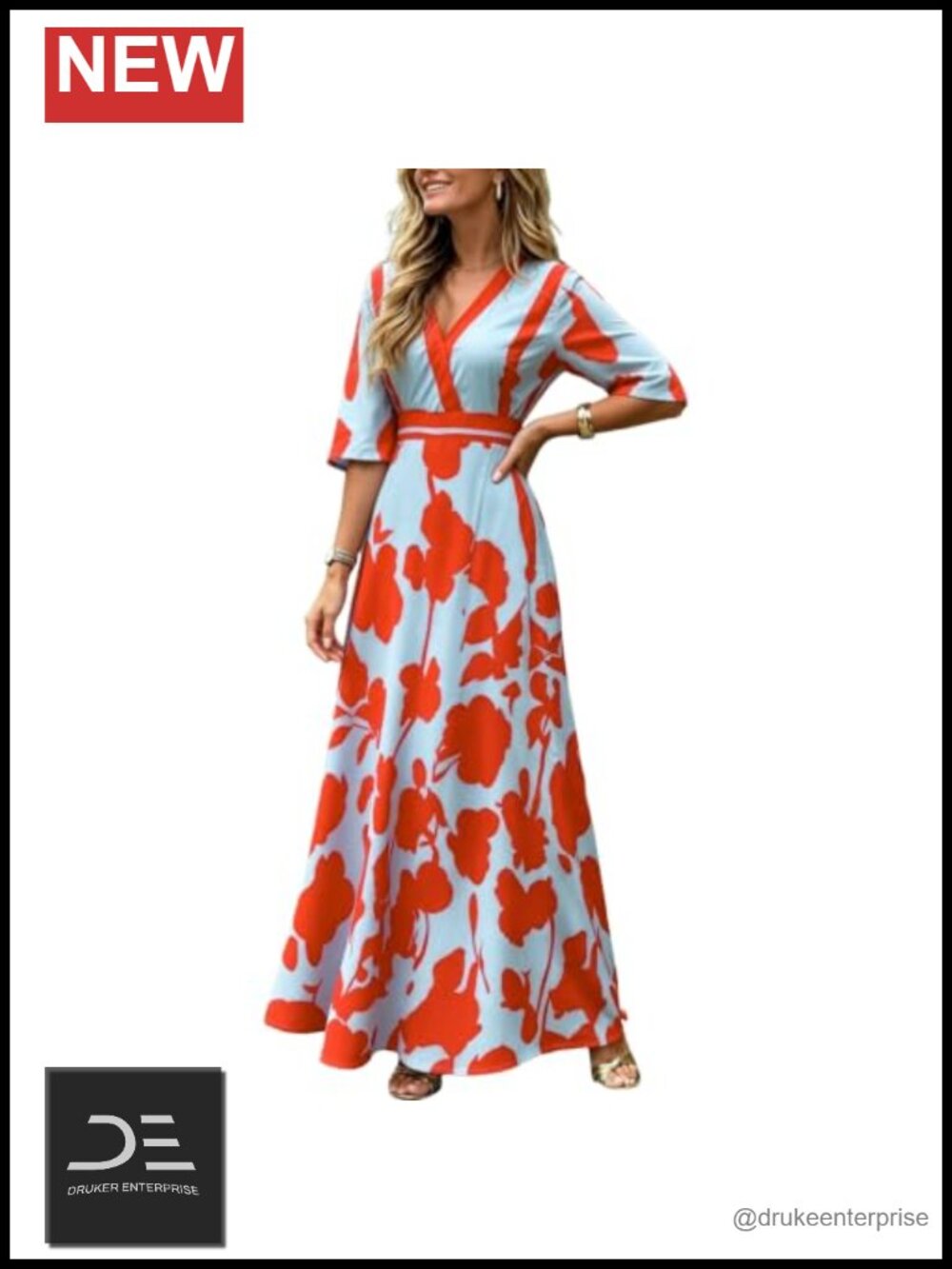 Womens Half Sleeve Boho Maxi Dress with Pockets Satin Beach Wedding Guest